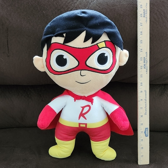 🎈 Ryan’s World Superhero Plush Toy – 18” with Red Cape and Mask Pre-Owned - Picture 1 of 9